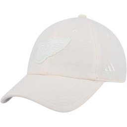 Herren adidas Detroit Red Wings Zero Dye Slouch verstellbare Mütze in Creme