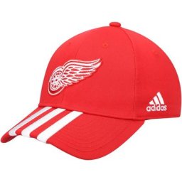 adidas Red Detroit Red Wings Locker Room Drei Streifen Verstellbare Mütze für Herren