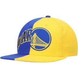 Mitchell & Ness Royal/Gold Golden State Warriors Half and Half Snapback Hat für Herren