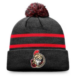 Herren Fanatics Branded Black Ottawa Senators Special Edition 2.0 Strickmütze mit Bündchen und Bommel