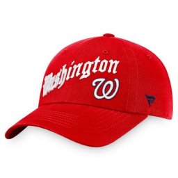 Fanatics Branded Red Washington Nationals Iconic Old English Adjustable Hat für Herren