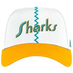 Weißer San Jose Sharks Reverse Retro 2.0 Flex Fitted Hat von adidas für Herren
