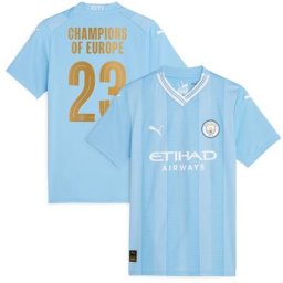 Manchester City Puma Home Shirt 2023-24 - Womens with Champions of Europe 23 printing