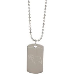 Derby County Crest Erkennungsmarke und Kette – Edelstahl