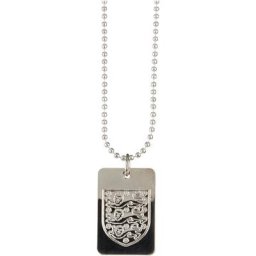 Erkennungsmarke und Kette mit englischem Wappen – Sterlingsilber