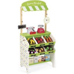 Janod Kaufladen Kaufmannsladen »Green Market« (32-tlg), inklusive viel Zubehör