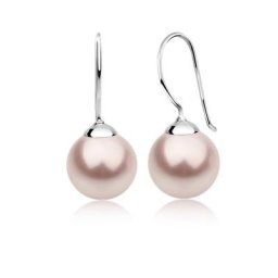 Nenalina Paar Ohrhänger Hänger Basic Synthetische Perle 925 Silber