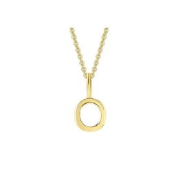 ONE ELEMENT Kette mit Anhänger Buchstabe O Buchstaben Anhänger aus 333 Gelbgold, Schmuckset - Set mit verstellbarer Halskette
