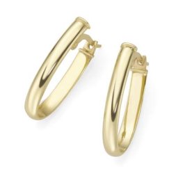 Luigi Merano Creolen ovale Form, glänzend, Gold 375 Gold Damen