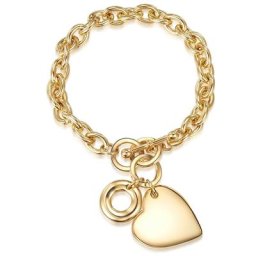 Lulu & Jane Armband Herz Metall-Legierung in Gelbgold Armbänder & Armreife Damen
