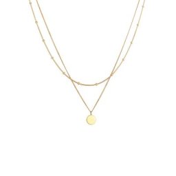 Elli Elli Halskette 2-lagig Layer Plättchen Kreis 925 Silber Ketten Damen