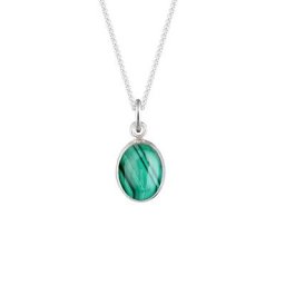 Elli Elli Halskette Basic Malachit Edelstein 925 Silber vergoldet Ketten Damen