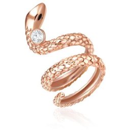 Lulu & Jane Ring Schlange Metall-Legierung verziert mit Kristallen von Swarovski® in Roségold Ringe Damen