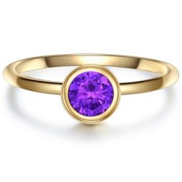 Glanzstücke München Ring Sterling Silber Amethyst in Gelbgold Ringe Damen