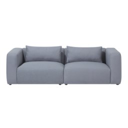 Sofa Hellgrau Polsterbezug 3-Sitzer Skandinavisch Zierkissen Wohnzimmer