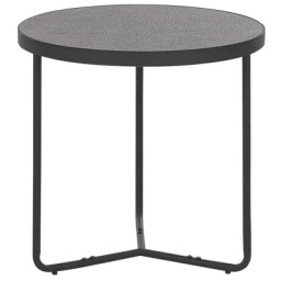 Couchtisch Grau / Schwarz ⌀ 50 cm in Betonoptik MDF Platte Stabiler Pulverbeschichteter Metallrahmen Rund Modern Industrielles Design
