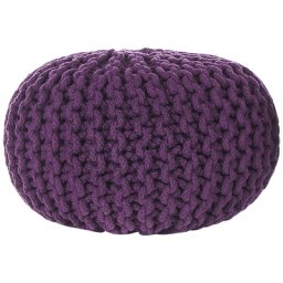 Pouf Violett 100% Baumwolle Rund ⌀ 40 cm Elegant Modern