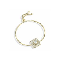 dKeniz Armband 925/- Sterling Silber vergoldet Karree Perle (Set, 1-tlg)