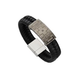 Zeeme Lederarmband Edelstahl 21cm Leder