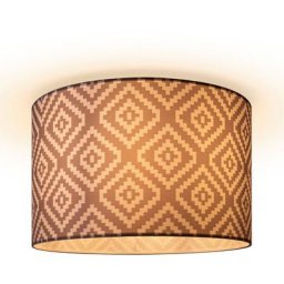 Paco Home Deckenleuchte Hugo Stella, ohne Leuchtmittel, Stoff Lampenschirm Vintage Wohnzimmerlampe Rund Retro Design Textil