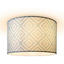 Paco Home Deckenleuchte Hugo Stella, ohne Leuchtmittel, Stoff Lampenschirm Vintage Wohnzimmerlampe Rund Retro Design Textil