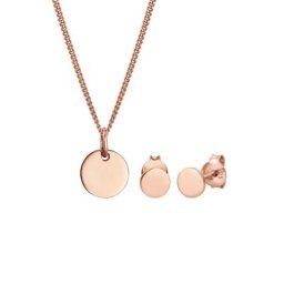 Elli Elli Schmuckset Basic Set Kreis Halskette Ohrstecker 925 Silber Schmuck-Set Damen