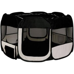 Welpenauslauf aus Oxfordgewebe, Freilaufgehege, Tierlaufstall, Farbe schwarz/beige - beige - Lionto
