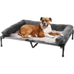 Hundeliege Outdoor Hundebett Katzenbett Schlafplatz Relaxliege mit Plüsch Hundematte und weich
