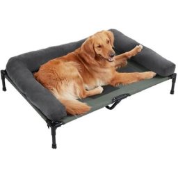 Hundeliege Outdoor Hundebett Katzenbett Schlafplatz Relaxliege mit Plüsch Hundematte und weich
