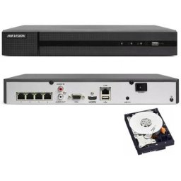 Nvr 4 kanäle Hikvision HWN-4104MH-4P 4K 8MPX onvif poe H.265+ cloud P2P 500GB hdd