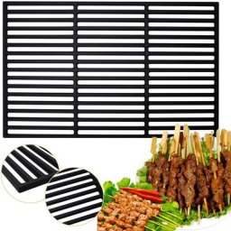 Grillrost Ascherost 60x40cm Gitter Gusseisen Profi Edelstahl Grillgitter bbq Gussrost - schwarz