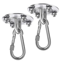 Deckenhaken Boxsack Hängesessel Schwerlasthaken bis 450KG Edelstahl Deckenhalterung-2er - Silber