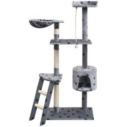 Vidaxl - Katzen-Kratzbaum 150 cm Pfoten-Aufdruck Grau Grau