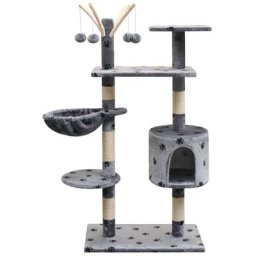 Vidaxl - Katzen-Kratzbaum 125 cm Grau mit Pfoten-Aufdruck Grau