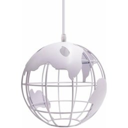Vintage Industrial Globe Pendelleuchte Metallkugel Deckenlampe Durchmesser 20cm - Weiß