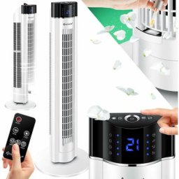 Turmventilator mit Fernbedienung 3 Stufen 3 Modi 107cm 60 Watt 7,5 Timer LED-Leuchten