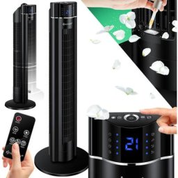 Turmventilator mit Fernbedienung 3 Stufen 3 Modi 107cm 60 Watt 7,5 Timer LED-Leuchten