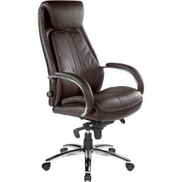 Chefsessel Throne Braun Leder - Ergonomischer Bürostuhl Schreibtischstuhl Sessel Drehstuhl - Kijng