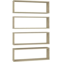 Würfelregale 4 Stk. Sonoma-Eiche 80x15x26,5 cm Holzwerkstoff Vidaxl Braun