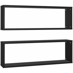 Würfelregale 2 Stk. Schwarz 80x15x26,5 cm Holzwerkstoff Vidaxl Schwarz