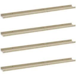 Wandregale 4 Stk. Weiß und Sonoma-Eiche 100x9x3 cm Vidaxl Weiß