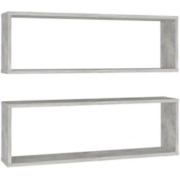 Würfelregale 2 Stk. Betongrau 80x15x26,5 cm Holzwerkstoff Vidaxl Grau