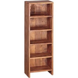 Cd Regal Massivholz Standregal 90 cm hoch CD-Aufbewahrung 5 Fächer Bücherregal Natur Landhaus-Stil