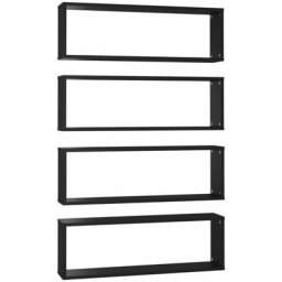 Würfelregale 4 Stk. Schwarz 80x15x26,5 cm Holzwerkstoff Vidaxl Schwarz