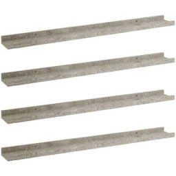 Wandregale 4 Stk. Betongrau 80x9x3 cm Vidaxl Grau