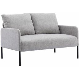 Sofa 2 Sitzer Couch mit Lehne Sessel Loungesofa Metallrahmen Doppelsofa für Wohnzimmer Empfang