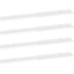 Wandregale 4 Stk. Hochglanz-Weiß 100x9x3 cm Vidaxl Weiß