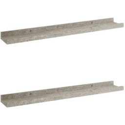 Wandregale 2 Stk. Betongrau 60x9x3 cm Vidaxl Grau