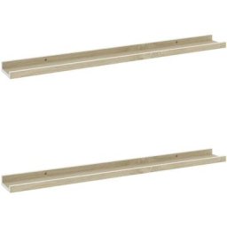 Wandregale 2 Stk. Weiß und Sonoma-Eiche 80x9x3 cm Vidaxl Weiß