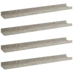 Wandregale 4 Stk. Betongrau 60x9x3 cm Vidaxl Grau